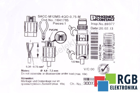 CONNETTORE SACC-M12MS-4QO-0.75-M PHOENIX CONTACT