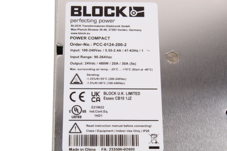 PCC-0124-200-2 BLOCK ALIMENTATORE A COMMUTAZIONE (SMPS)