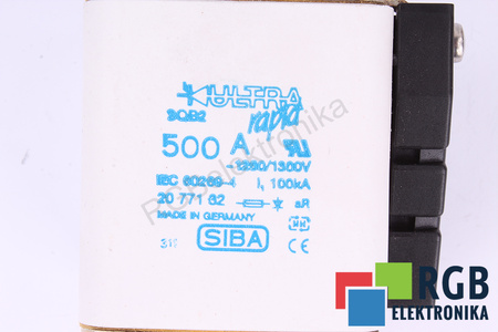 FUSIBILE 2077132 SIBA ULTRA RAPID 500A, 1250V, 100KA