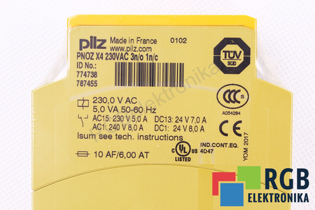 PNOZ X4 230VAC 3N/O 1N/C PILZ 774738 RELE DI SICUREZZA