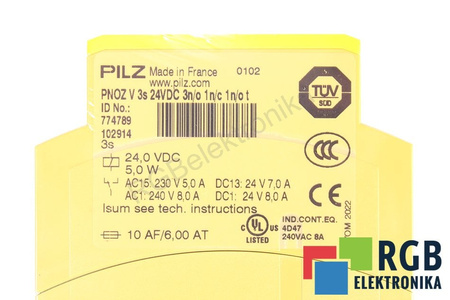 PNOZ V 3S 24VDC 3N/O 1N/C 1N/O T PILZ 774789 RELE DI SICUREZZA