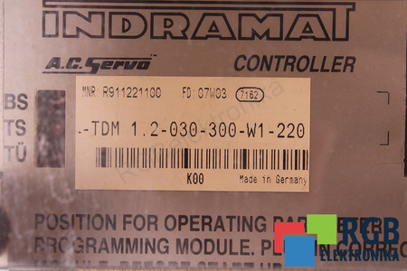 TDM1.2-030-300-W1-220 INDRAMAT R911221100 AC SERVO CONTROLLER