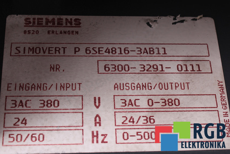 6SE4816-3AB11 SIEMENS SIMOVERT