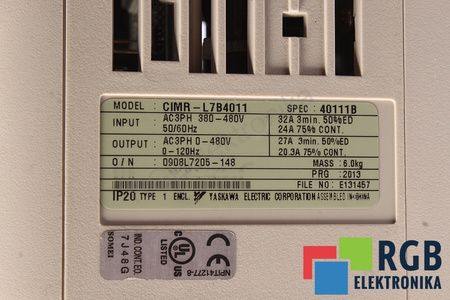CIMR-L7B4011 YASKAWA VARISPEED L7 SENZA COPERTURA