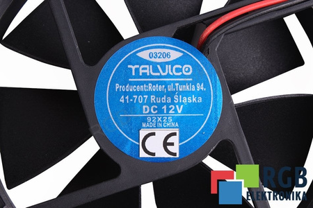 92X92X25MM TALVICO 92X92X25MM, 12V VENTILATORE
