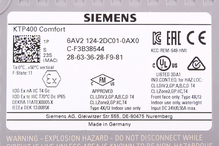 6AV2124-2DC01-0AX0 SIEMENS SIMATIC HMI KTP400 COMFORT