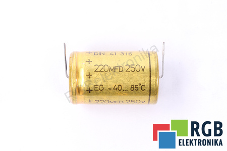CONDENSATORE 220MFD 250V ROE DIN41316