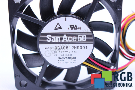 9GA0612H9001 SANYO DENKI SAN ACE 60 60X60X10MM, 12V, 0.14A VENTILATORE
