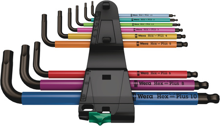ASSORTIMENTO DI CHIAVI A L, METRICHE, BLACKLASER, 9 PEZZI 05022089001 WERA 950/9 HEX-PLUS